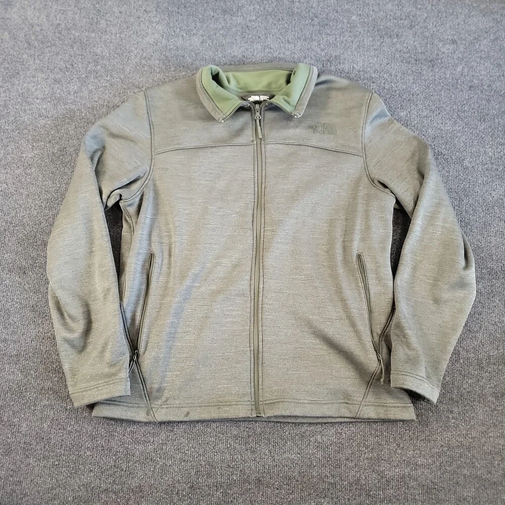 North Face Jacket Adult Medium Green Full Zip Long Sleeve Outdoor Casual Men's